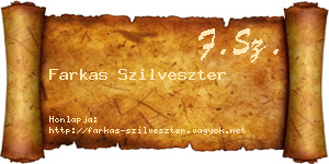 Farkas Szilveszter névjegykártya